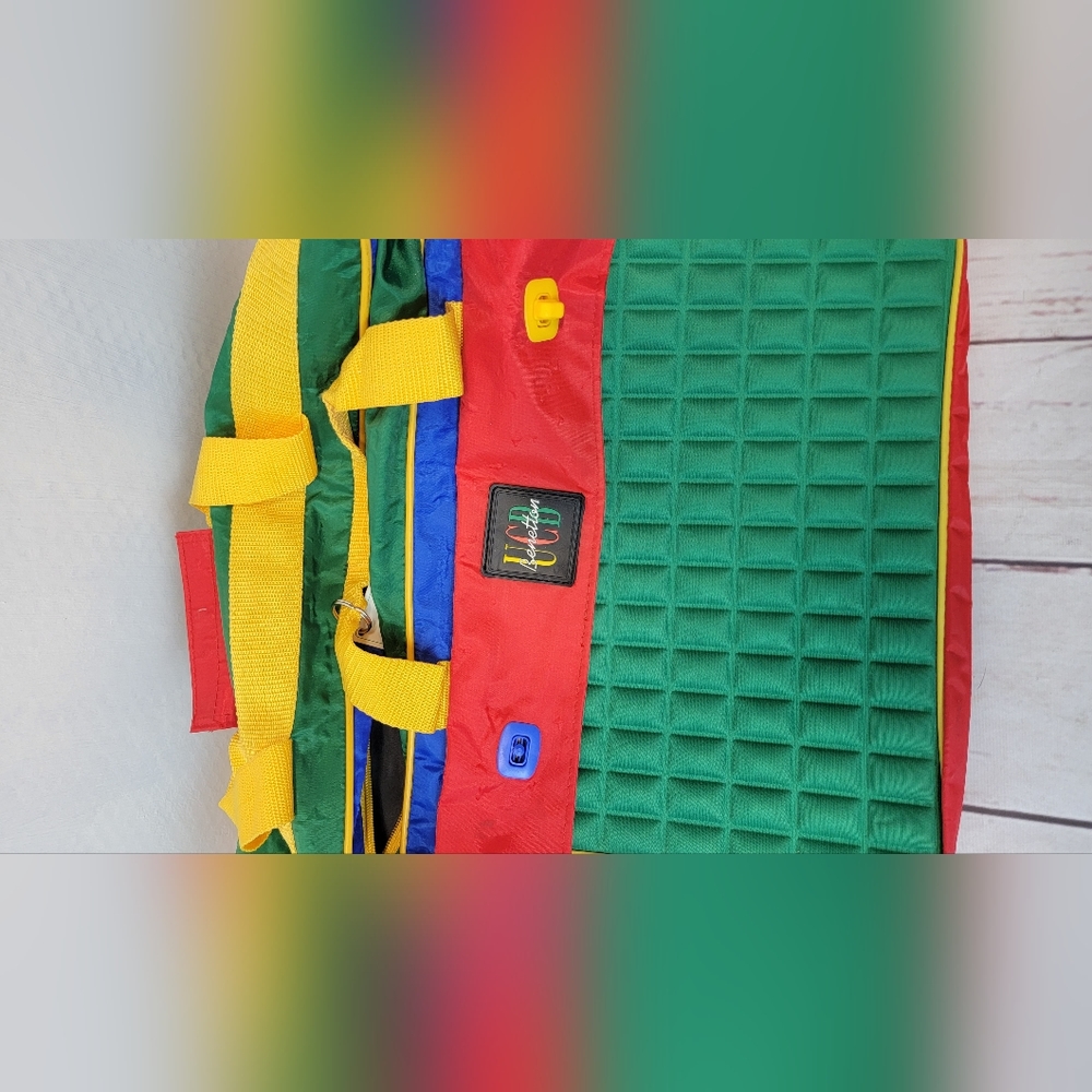VTG UCB United Colors Benetton 90s Multi Colored Gym Bag (Missing button) - Picture 2 of 7